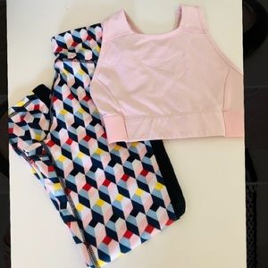 Forever21 sports bra and workout set leggings